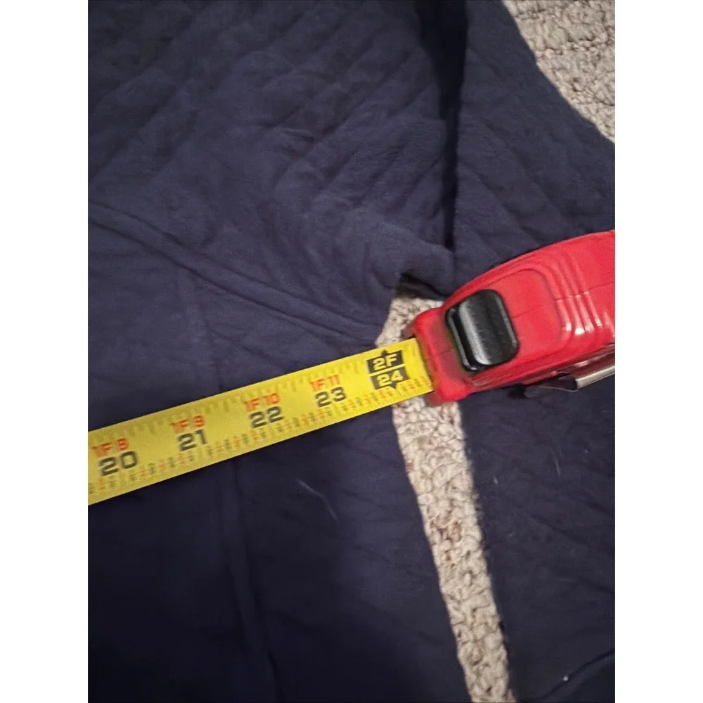 Eddie Bauer Men's  Quarter Snap Mock Quilted Pullover Navy Blue L Front Pocket